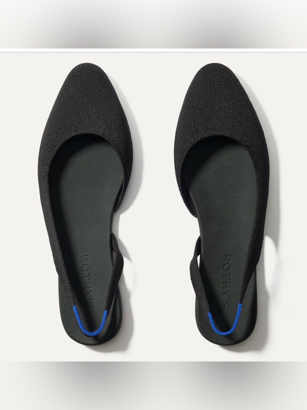 Rothy’s The Almond Slingback Women’s Size 8 Black